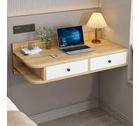 WESTWILD Coiffeuse Simple, Coiffeuse Flottante avec tiroirs, Meuble de Rangement pour Maquillage, Meuble Mural adapté à Une Table de Chevet, Un Bureau ou Un Bureau (Noyer Clair, 80 cm)