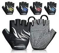 WESTWOOD FOX Gants de Cyclisme pour Hommes et Femmes-Gants de vélo Demi-Doigts rembourrés antidérapants,Respirants,légers,Paume Antichoc,VTT,BMX (Gris, L)