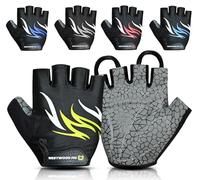 WESTWOOD FOX Gants de Cyclisme pour Hommes et Femmes-Gants de vélo Demi-Doigts rembourrés antidérapants,Respirants,légers,Paume Antichoc,VTT,BMX (Vert, S)