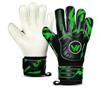 WESTWOOD FOX Gants de Gardien,Gants de Football avec Protection des Doigts pour Enfants,Adultes,Paume antidérapante en Latex Dumbo (Noir-Vert, Taille 10, Convient aux Adultes - L)