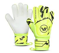 WESTWOOD FOX Gants de Gardien,Gants de Football avec Protection des Doigts pour Enfants,Adultes,Paume antidérapante en Latex Dumbo (Jaune-Blanc, Taille 10, Convient aux Adultes - L)