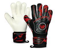 WESTWOOD FOX Gants de Gardien,Gants de Football avec Protection des Doigts pour Enfants,Adultes,Paume antidérapante en Latex Dumbo (Noir-Rouge, Taille 9 adaptée aux Adultes - M)