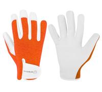 WESTWOOD FOX Gants de jardinage hommes/femmes, Gréeur à l'épreuve des épines Gants de travail, Écran tactile, Respirant, Gants de travail de sécurité légers, qualité Premium (Orange, L)