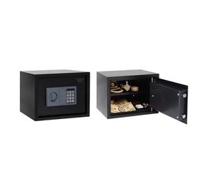 WestWood Petit coffre-fort en acier avec serrure t serrure à code, avec étagère, étanche, ignifuge, coffre-fort pour la maison, le bureau, l'hôtel, 16,9 L