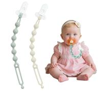 WeSweet Attache Tetine Silicone Lot de 2 Attaches-sucettes en Silicone de qualité supérieure pour garçons et Filles, sans BPA, faciles pour Les Parents