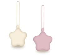 WeSweet Lot de 2 boîtes à tétine, portable pour les déplacements, en silicone, sans BPA, crème étoilée