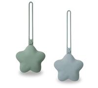 WeSweet Lot de 2 porte-tétines pour les déplacements - En silicone - Facile à nettoyer (bleu étoilé)