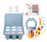 WeSweet Mangeoire à fruits - Mangeoire à fruits en silicone pour bébé - Moules de congélation pour lait maternel pour faire ses dents et nourrisson - Cadeau idéal pour future maman (bleu chat)