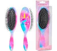 wet and dry hair brush kids small curly thick hair brush small pink unicorn detangling hair brush kids pain free comb hair brush girls hair brush.[O96]