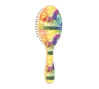 Wet Brush Brosse à cheveux démêlante - Tous types de cheveux - Poils doux glissent à travers les nœuds avec facilité - Licorne debout sur l'arc-en-ciel Illustration peinte à la main pour cheveux secs