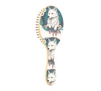 Wet Brush Brosse à cheveux démêlante - Tous types de cheveux - Poils doux glissent à travers les nœuds avec facilité - Plume rose attrape-rêves loup pour cheveux mouillés et secs