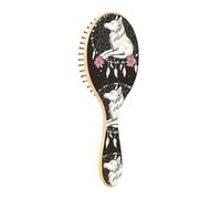 Wet Brush Brosse à cheveux démêlante - Tous types de cheveux - Poils doux qui glissent à travers les nœuds avec facilité - Attrape-rêves assis - Loup blanc - Pour cheveux mouillés et secs