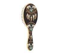 Wet Brush Brosse à cheveux démêlante - Tous types de cheveux - Poils doux qui glissent à travers les nœuds avec facilité - Attrape-rêves bohème - Loup pour cheveux secs et humides