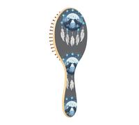 Wet Brush Brosse à cheveux démêlante - Tous types de cheveux - Poils doux qui glissent à travers les nœuds avec facilité - Attrape-rêves Lune Clair Loup pour cheveux secs et mouillés