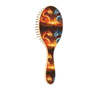 Wet Brush Brosse à cheveux démêlante - Tous types de cheveux - Poils doux qui glissent à travers les nœuds avec facilité - Deux dragons de feu en colère pour cheveux secs et humides