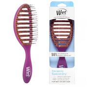 Wet Brush Brosse à cheveux Speed Dry en céramique violette - Design ventilé et poils doux HeatFlex pour un coiffage sûr au sèche-cheveux - Poignée ergonomique pour démêler sans douleur - Accessoires