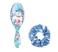 Wet Brush Festive Frosty The Snowman Démêlant original Poils ultra doux pour tous les types de cheveux, 1 brosse et un chouchou avec chaque coffret cadeau festif