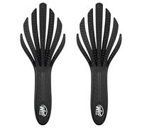 Wet Brush Go Green Curl Lot de 2 brosses à cheveux démêlantes IntelliFlex ultra douces pour cheveux bouclés, sans pointes fourchues et sans douleur, Noir