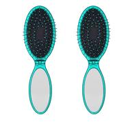 Wet Brush Pop and Go Lot de 2 brosses à cheveux démêlantes de voyage - Poils IntelliFlex ultra doux qui glissent facilement à travers les nœuds - Sans douleur - Tous types de cheveux