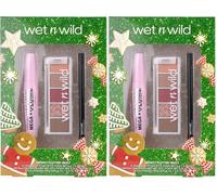 Wet n Wild Frosty Flutter Vault Set, Coffret Cadeau de Maquillage pour les Yeux Comprenant un Eye-Liner Noir Rétractable, un Mascara Noir Volumateur et une Palette de 5 Ombres à Paupières (Lot de 2)