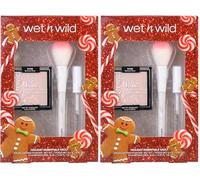 Wet n Wild Holiday Essentials Vault, Coffret Cadeau de Maquillage Comprenant un Mascara Gel pour les Cils et les Sourcils, un Enlumineur en Poudre et un Pinceau pour l'Application (Lot de 2)