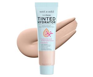 wet n wild, Hydratant Teinté Bare Focus pour une Peau Éclatante, Couverture Modulable Transparente à Moyenne, Fini Semi-Mat, Formule Enrichie en Acide Hyaluronique et Squalane Végétal, Très Clair