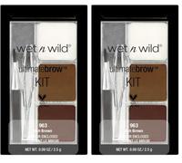 wet n wild - ULTIMATE BROW KIT - Redessinez vos sourcils avec précision - Teinte Ash Brown - 100% Cruelty Free - Produit Vegan (Lot de 2)