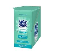 Wet Ones Sensitive Skin Hands & Face Wipes, 20 Count Travel Pack 200 WipesTotal by Wet Ones