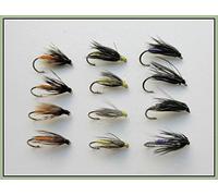 Wet truite mouches, Lot de 12 perdrix et orange, Bécassine et violet, jaune et Dove 14/16