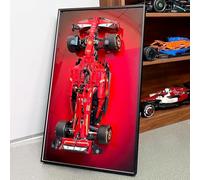 WETCEAOM Cadre Compatible avec Technic Ferrari SF-24 F1 Voiture 42207, Tableau Mural Compatible avec F1 Les Amateurs,Wall Display Frame for Adult Collectibles -75x45 cm(NO Car)