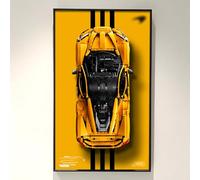 WETCEAOM Cadre Mural Compatible avec Lego Technic McLaren P1 42172, Panneau de Montage Mural Compatible avec Les Blocs de Construction Lego, Taille : 75x45 cm (sans modèle) (Orange)