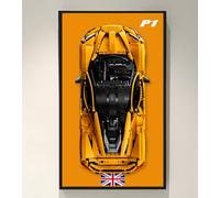 WETCEAOM Cadre Mural Compatible avec Lego Technic P1 42172, sans Voiture | 75x45cm, Alu+Acrylique, Cadre Support Compatible Avec Lego 42172, Tableau Mural Avec Finition Miroir, Décoration Et Cadeau