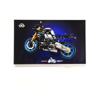 WETCEAOM Cadre Mural Compatible avec Lego Technic Yamaha MT-10 SP 42159, Tableau d'affichage Mural Compatible avec Lego Les Amateurs, Taille : 65x40 cm（sans modèle）