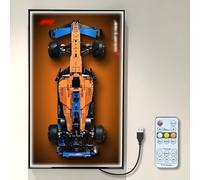 WETCEAOM Cadre Mural Éclairé LED pour Lego Ferrari SF-24 F1 Voiture 42207 - Support de Présentation avec Éclairage Multicolore pour Collectionneurs Adultes 75x45 cm(NO Car) (pour Lego Mclaren 42141)