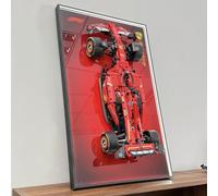 WETCEAOM Cadre Mural Éclairé LED pour Lego Ferrari SF-24 F1 Voiture 42207 - Support de Présentation avec Éclairage Multicolore pour Collectionneurs Adultes 75x45 cm(NO Car) (pour Lego Ferrari 42207)