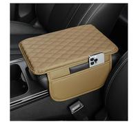 WETCL Coussin Accoudoir Voiture pour Nissan Qashqai Rogue Cube Roox Elgrand Juke, Console Centrale Protéger Pad Imperméable Cuir Accoudoir Siège Box Pad Accessoire,Beige