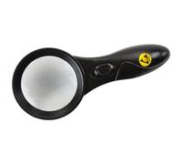 WETEC Loupe à main ESD avec éclairage LED WE-1080 (loupe à main, loupe grossissante, loupe grossissante) Dimensions : 190 x 80 x 25 mm / Lentilles : Ø 60 mm / Grossissement : 225 % / Dioptrie : 5 dpt