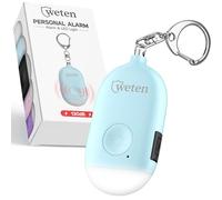 Weten Porte-clés d'alarme personnelle rechargeable - Sirène 130 dB et lumière LED - Alerte de sécurité personnelle élégante pour les femmes à transporter - Bouton d'alarme pour la sécurité - Sifflet