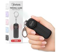 WETEN, porte-clés d'auto-défense - Alarme personnelle 130 dB - Dispositif de protection avec lumière LED - Alerte d'urgence pour femmes, hommes, enfants, personnes âgées et joggeurs - Noir
