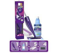 WetJet Kit Complet Balai Kit 5 Lingettes + 1 Nettoyant Liquide + 4 Piles Lingette Retient la Poussière et la Saleté[57]