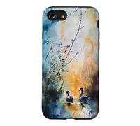 Wetlands Preserve Canards Aquarelle Art Observation des Oiseaux Coque pour iPhone SE (2020) / 7/8