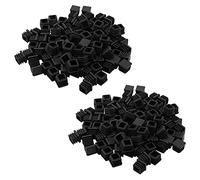 WETPET 200Pcs Embouts De Tube Carrés en Plastique, Bouchons 20 Mm X 20 Mm, Noir