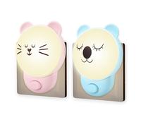 Wetry Veilleuse Bébé Prise avec Interrupteur, Lampe Koala et Chat | 2 Températures Réglable, Bouton-poussoir, Lampe Nuit Enfant Chambre, Éclairage Maternité, Cadeau Garçons Filles