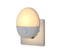 Wetry Veilleuse Bébé Prise, avec Interrupteur pour Chambre, Ovale | Blanc chaud et froid réglable, Bouton-poussoir, Lumière allaitement