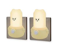 Wetry Veilleuse Bébé sur Prise Électrique, Lot de 2, Ours Lampe de Nuit