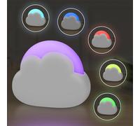 Wetry Veilleuse Enfant Nuage Rechargeable, Blanc | Changement de couleur, intensité réglable, minuterie de 45 minutes, bouton-poussoir, à suspendre, compact, portable
