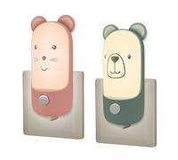 Wetry Veilleuse Enfant Prise Électrique avec Interrupteur, Souris et Ours | Chaud und Froid Réglable, Bouton-poussoir, Lumière Maternité, Cadeau Nouveau né Filles Garçons