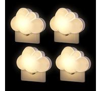 Wetry Veilleuse LED Nuage sur Prise Lot de 4 Veilleuses Murale Chambre Adult Lampe de Nuit sur Secteur Cadeau Naissance Bebe