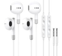 Wetsky 2 Pack Écouteurs Intra Auriculaires Filaire avec Jack 3,5 mm, Casque Antibruit avec Microphone, Compatible avec iPhone, iPad, MP3, Samsung, Écouteurs avec Contrôle du Volume et Jack 3,5 mm