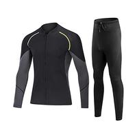 Wetsuit Top Men Neoprene Wetsuit Jacket Long Sleeve Diving Surfing Top 1.5mm Wetsuits Shirt Vest Scuba Swimming Snorkeling Suit Swimsuit Warm Front Zip for Water Sports (Black s)
